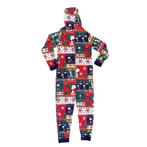 Bed Head PJs x Peanuts One-Piece Men's Hooded Snoopy Pajamas Size Medium - Picture 2 of 5